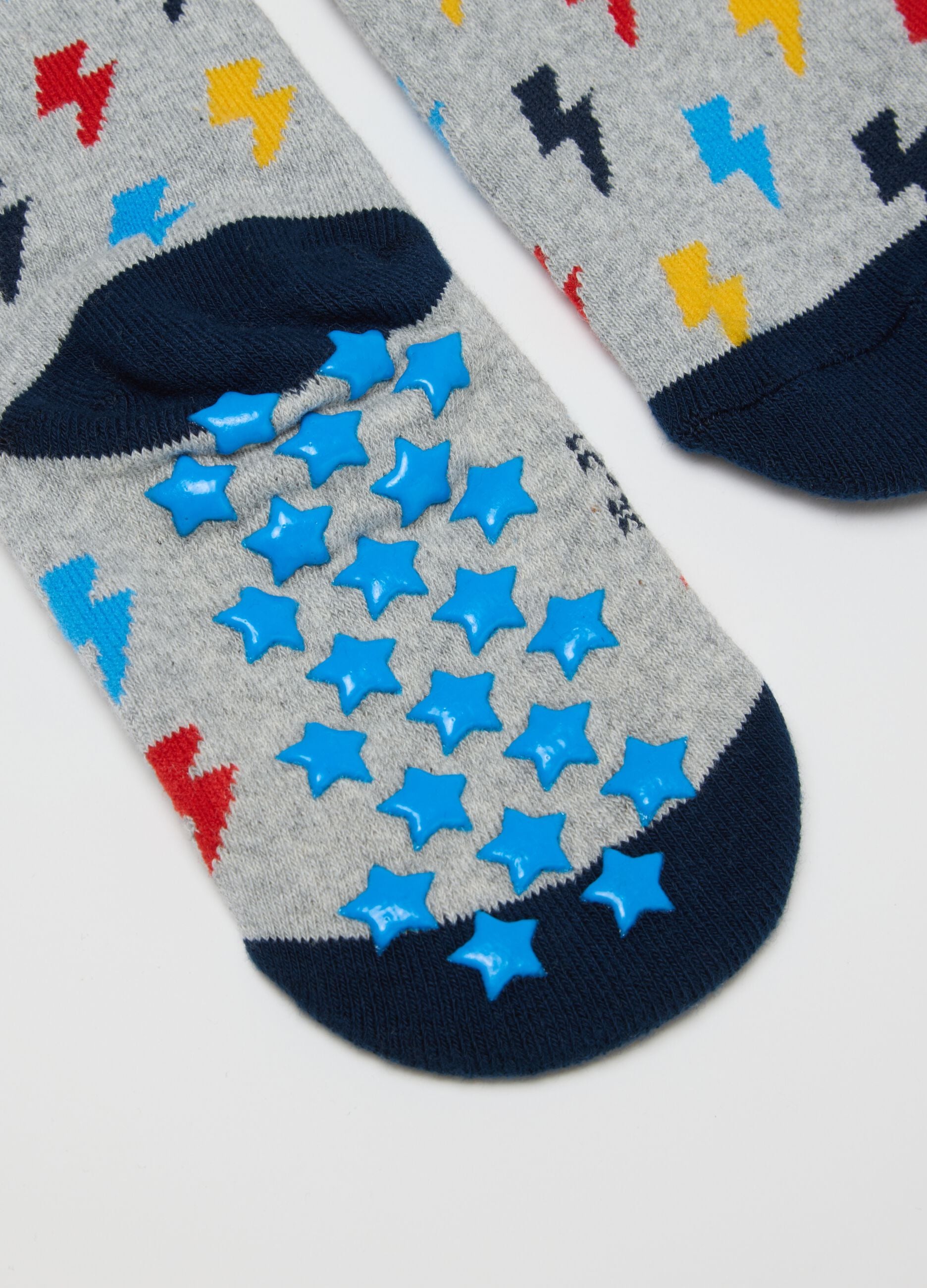Multipack Kids' Multicolour Non-Slip Socks in Cotton Blend