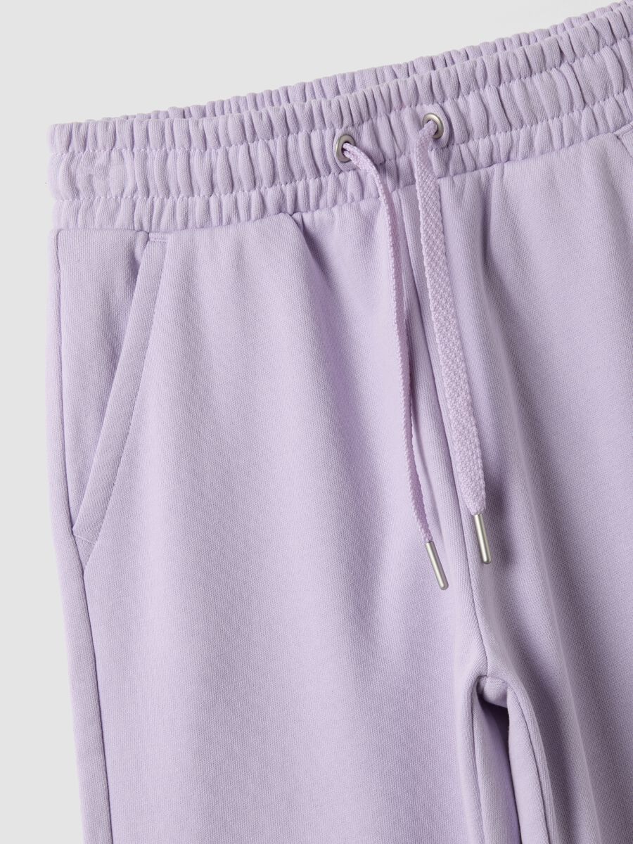 Pantaloni jogger viola in puro cotone organico regular fit per ragazza_2