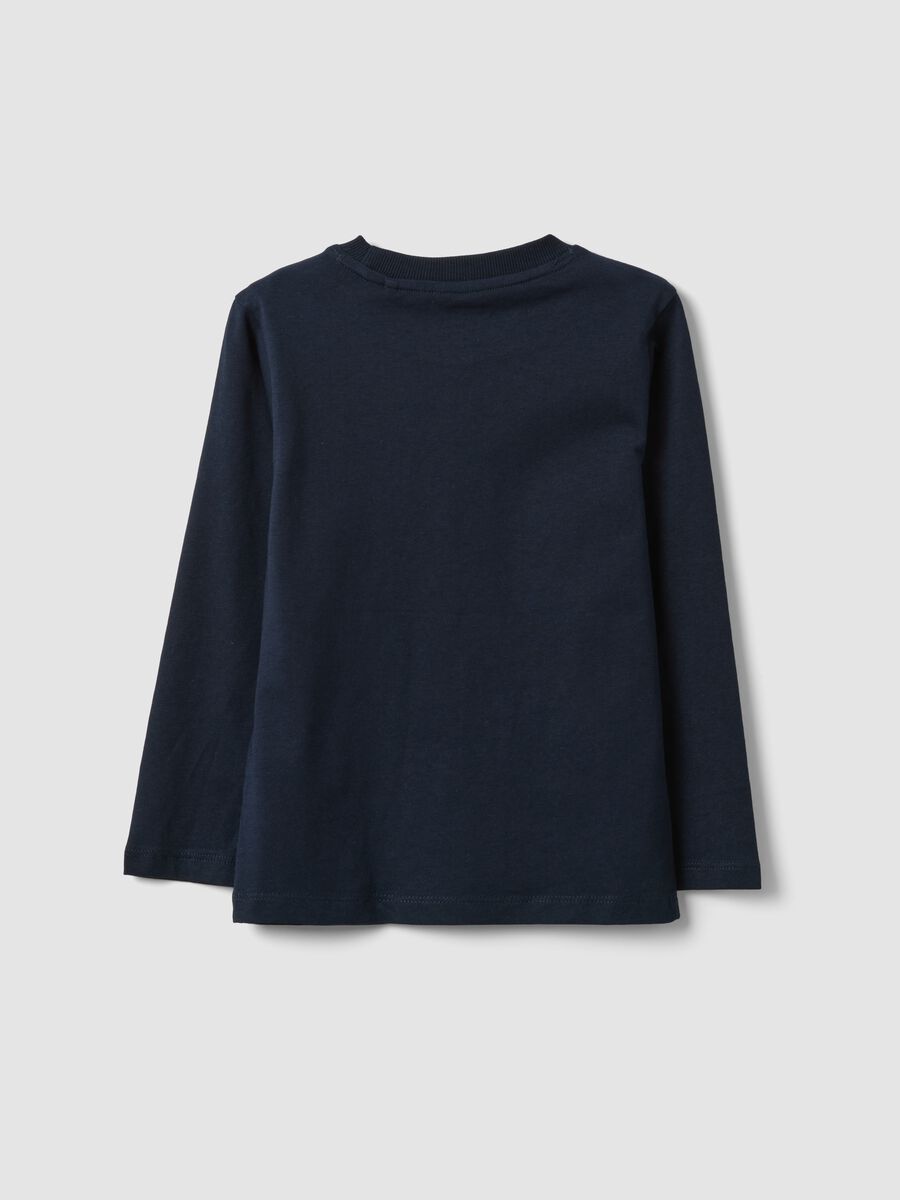 Blue organic cotton crew-neck T-shirt for boys, regular fit_1