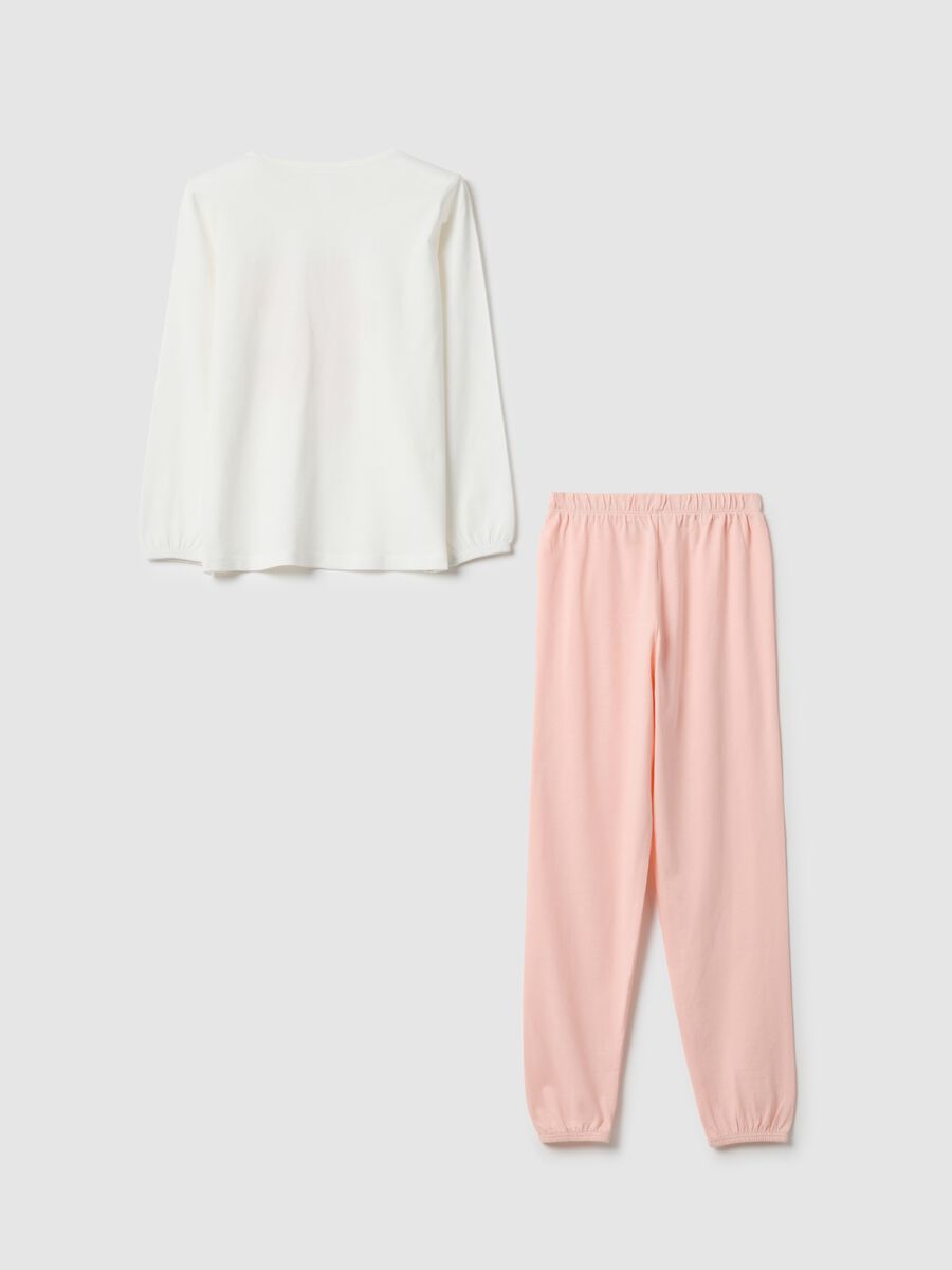 Girls' Regular Fit Multicolour Pure Cotton Pyjamas with Strawberries_1
