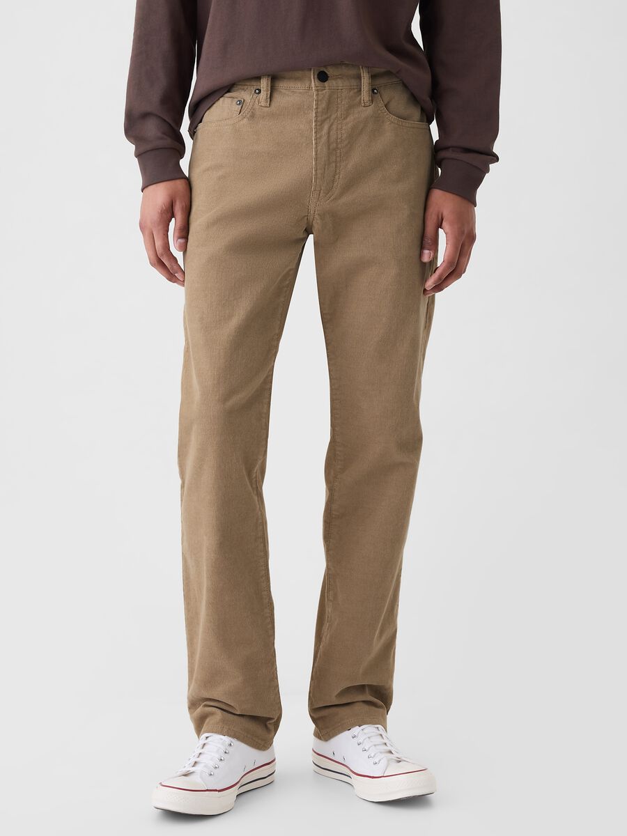 Straight-fit trousers in stretch corduroy_1