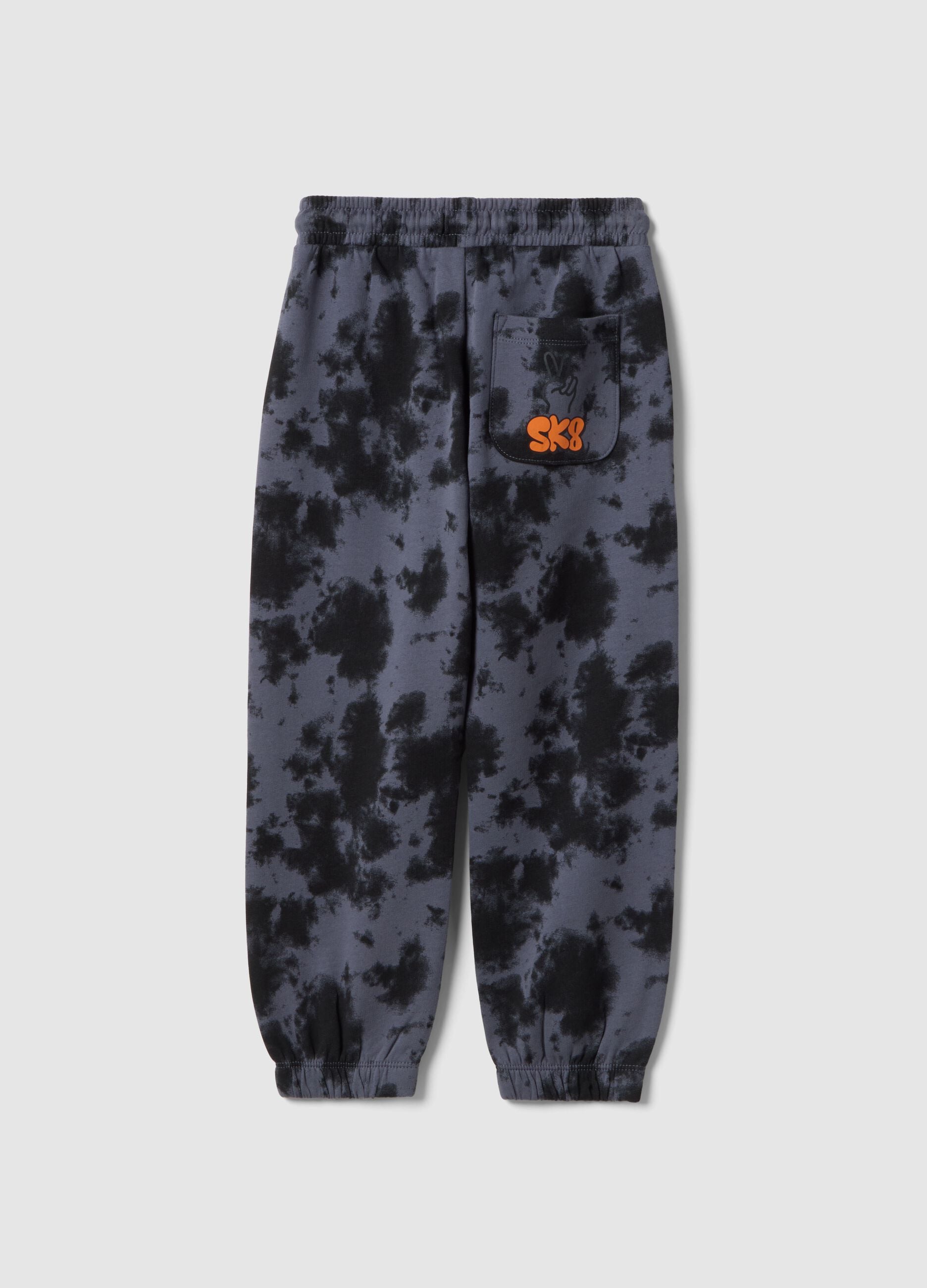 Kids' Regular Fit Multicolour Pure Cotton Tie-Dye Trousers