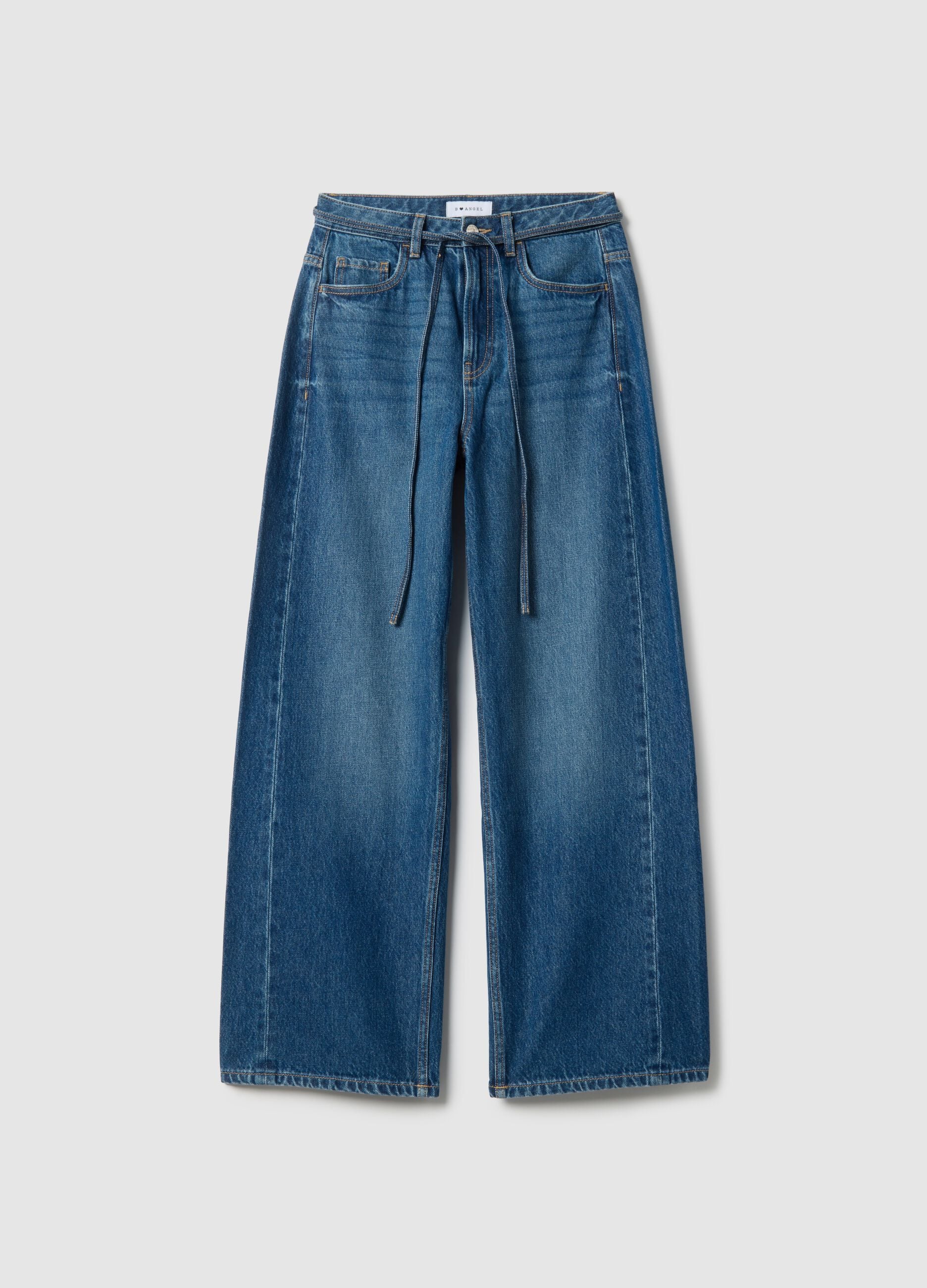 Wide Leg Pure Cotton Blue Jeans