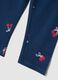 Girl's slim-fit blue stretch cotton leggings with patterns_2