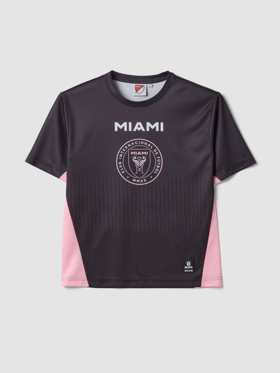 Black short-sleeved T-shirt with sporty print, regular fit_3