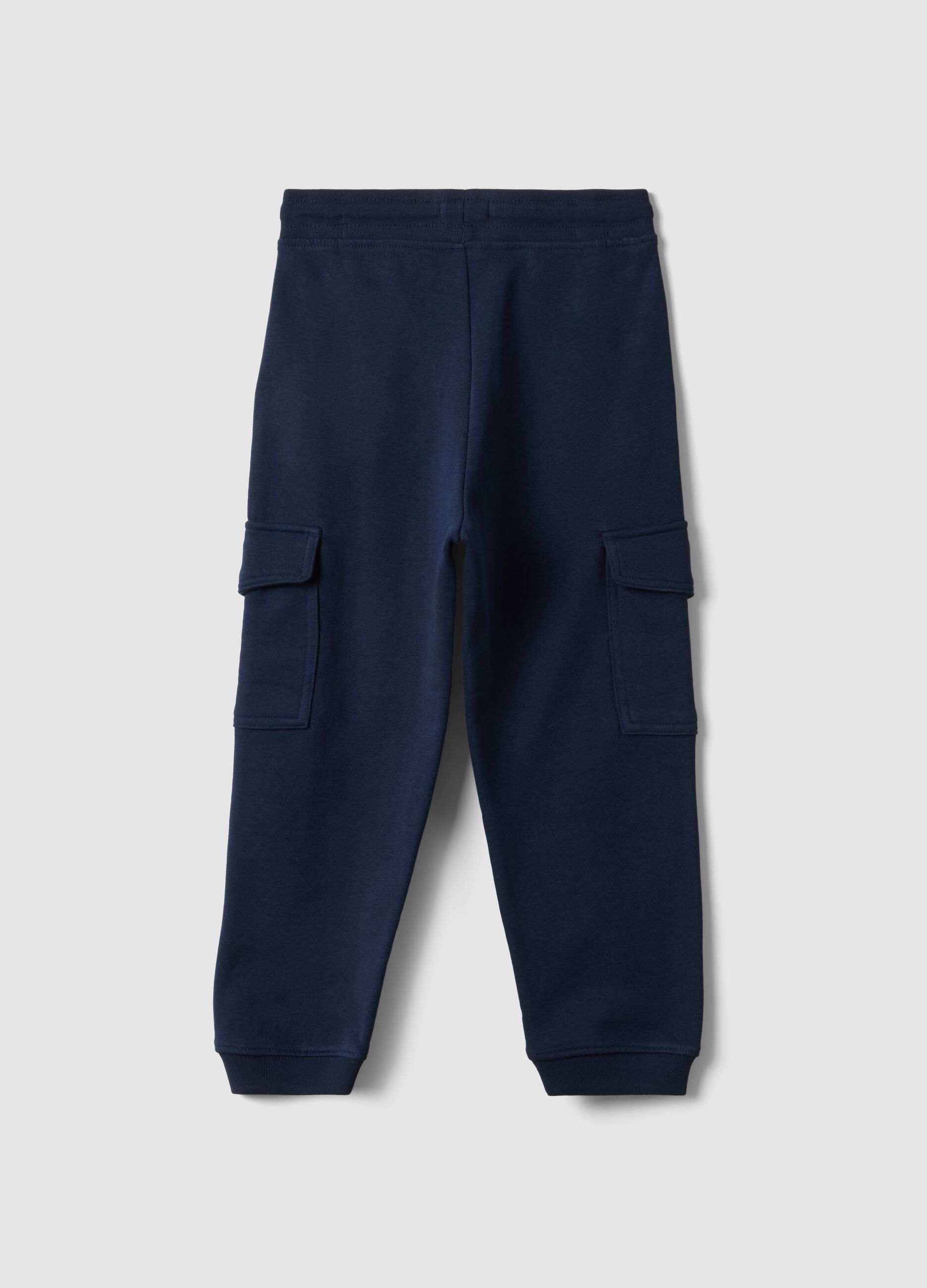 Blue cotton-blend cargo joggers for boys