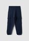 Blue cotton-blend cargo joggers for boys_1