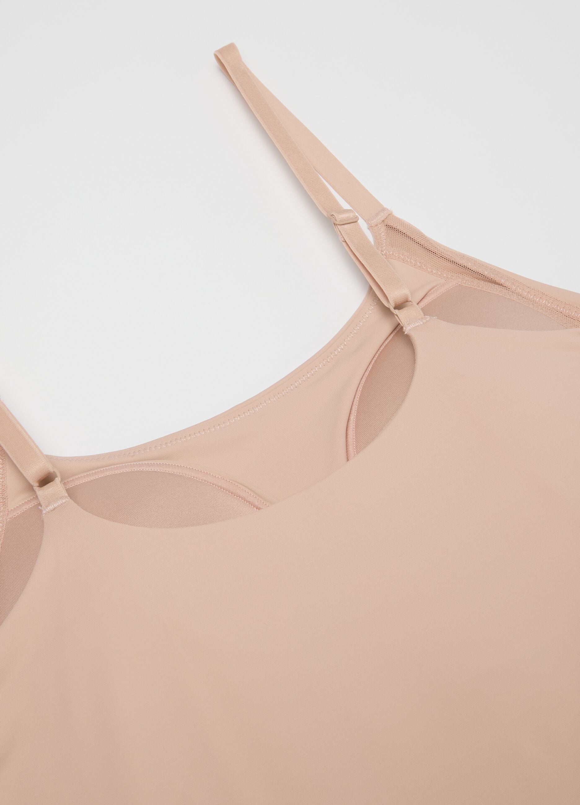 Beige camisole with thin straps regular fit