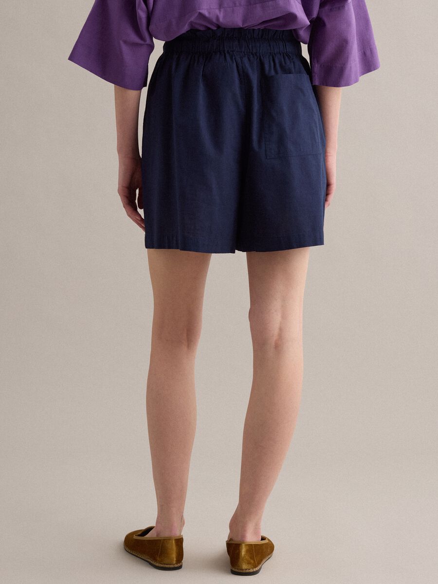 Blue pure cotton regular-fit shorts_2
