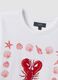 White pure cotton T-shirt with front print_5