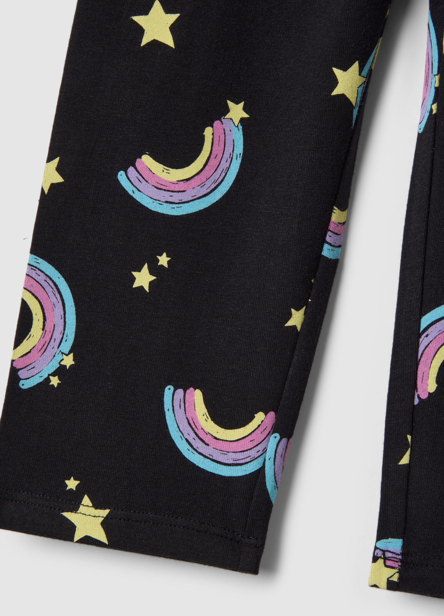 Girls' black organic cotton stretch skinny leggings