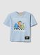 Light blue pure cotton printed T-shirt, regular fit_0