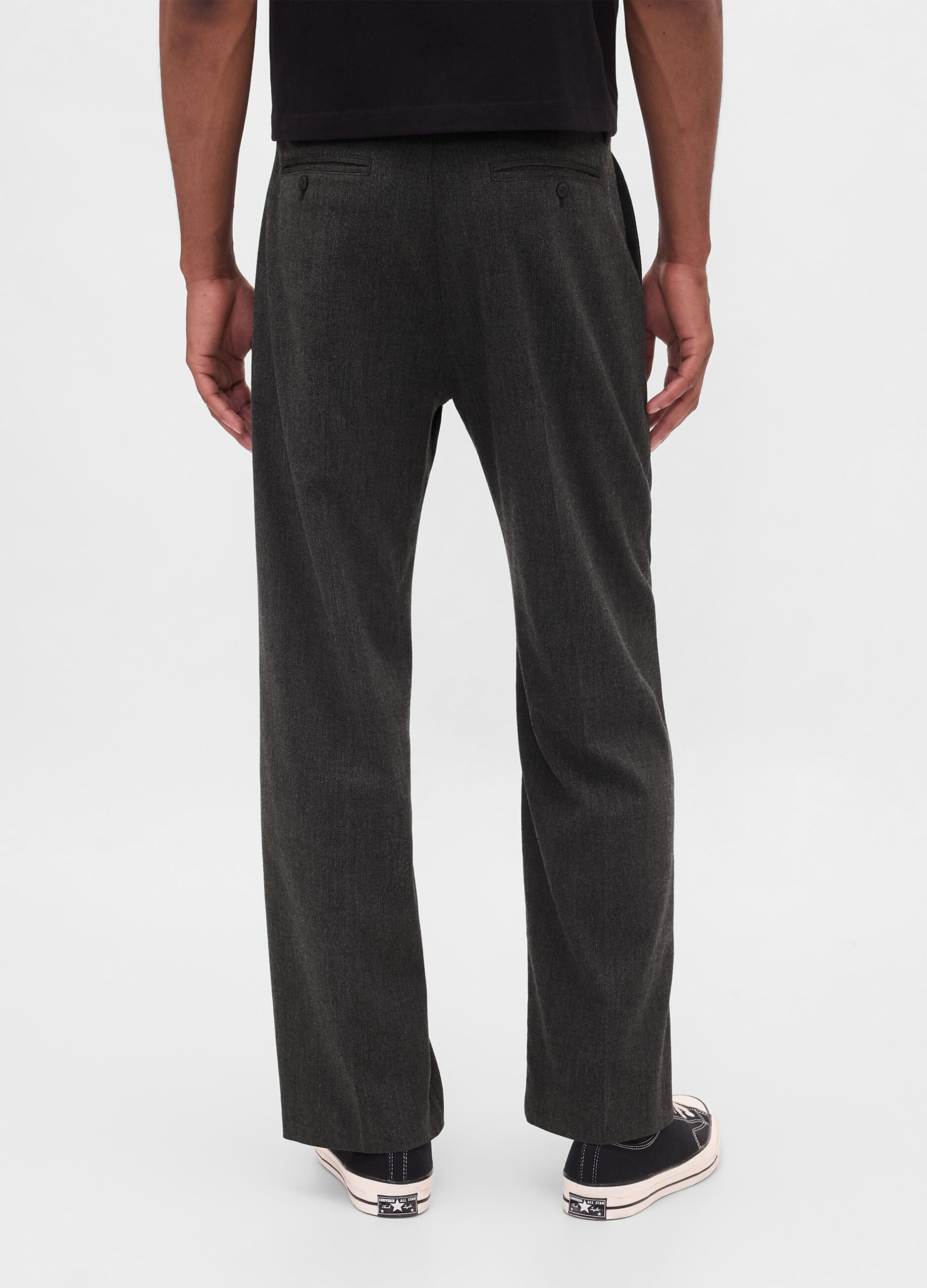 Grey trousers in viscose and wool blend