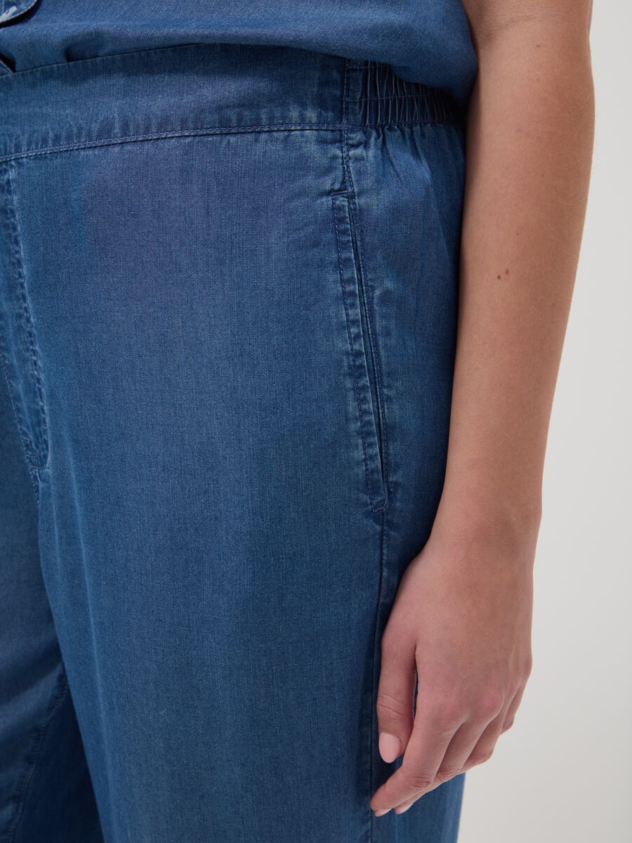 Regular fit blue pure lyocell jogger trousers_3