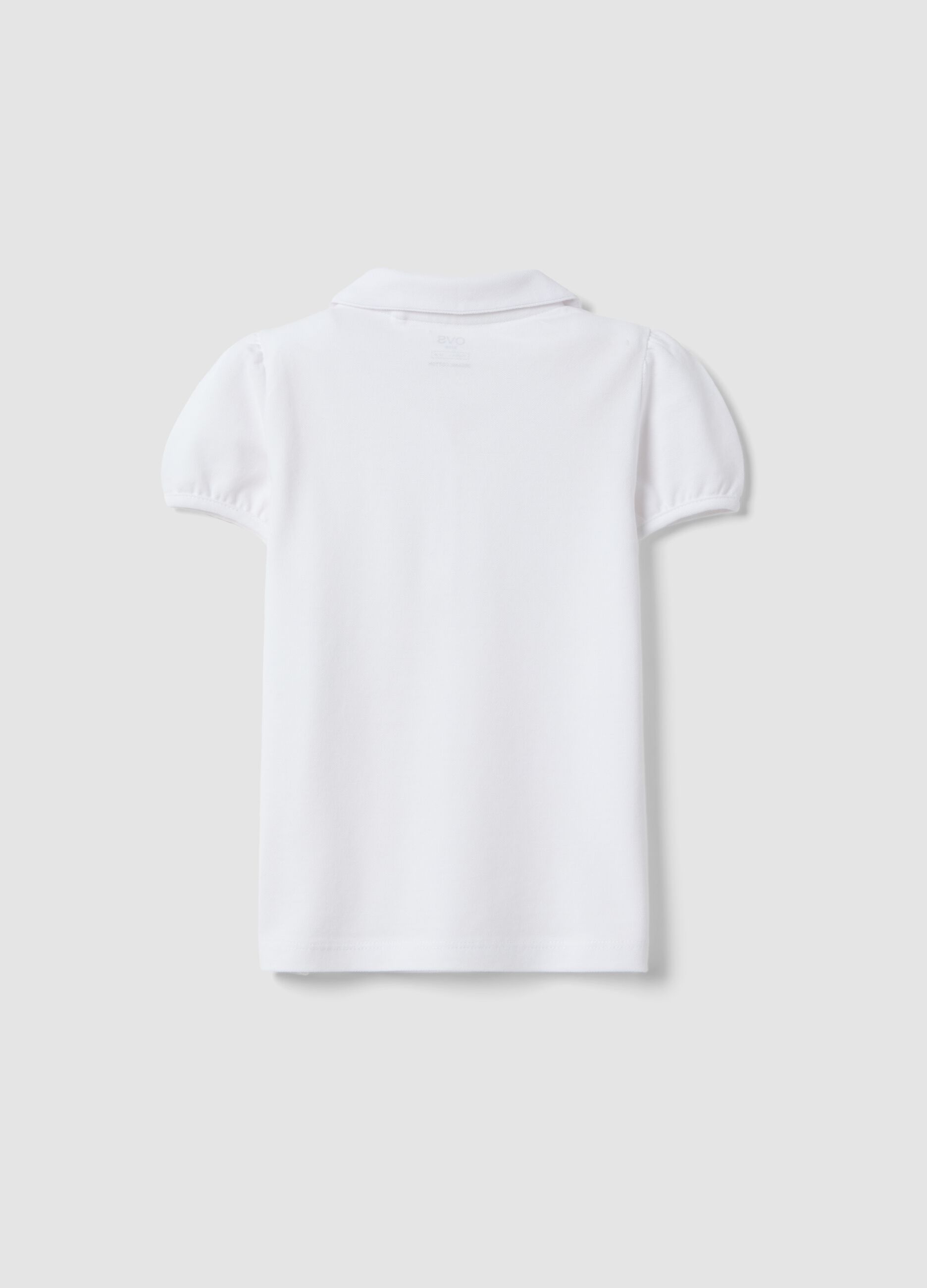 Girls' White Regular Fit Pure Cotton Polo