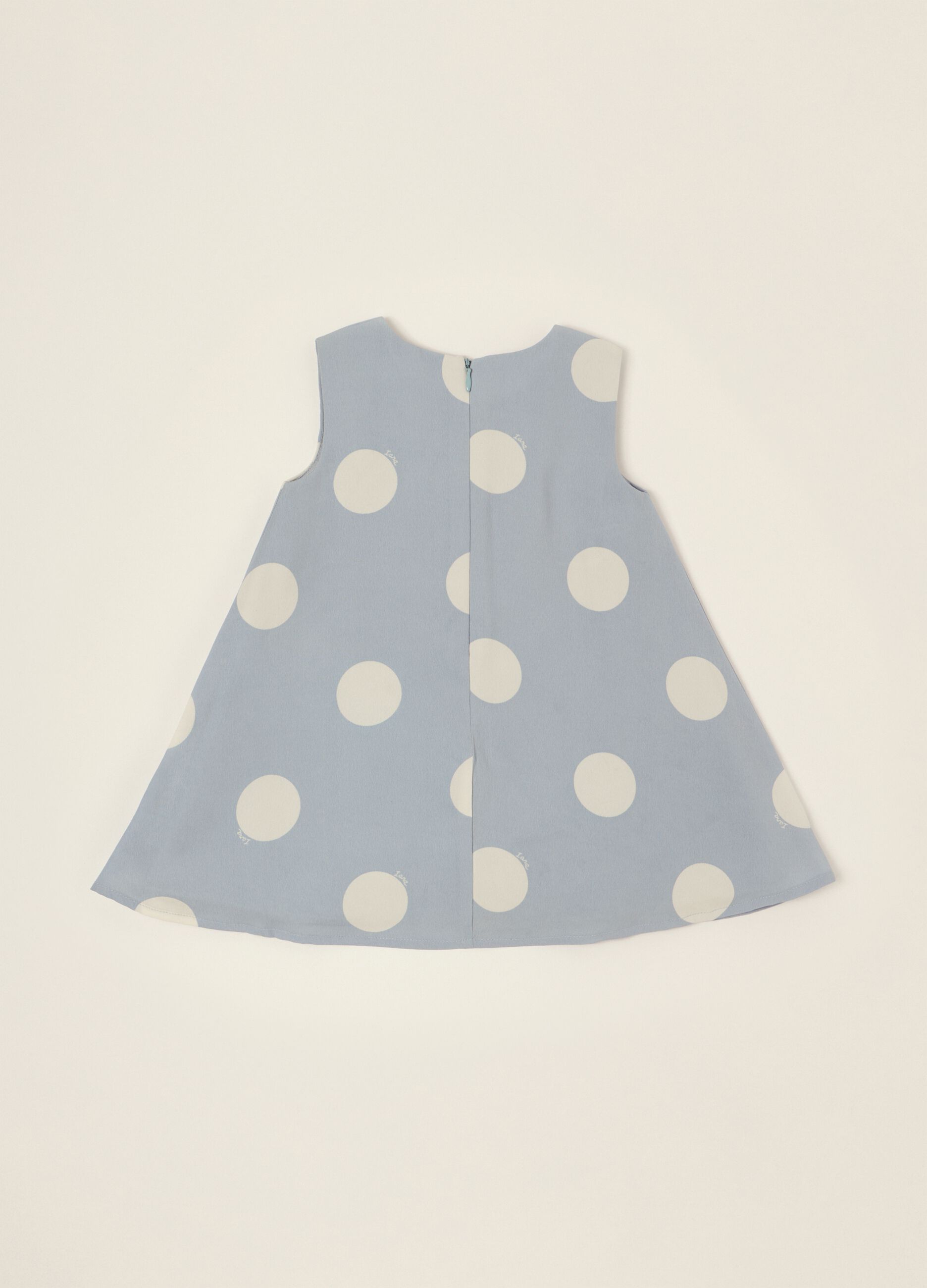 Blue Polka Dot Dress with Ruffles