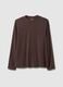 Regular fit stretchy cotton long sleeve brown t-shirt_4