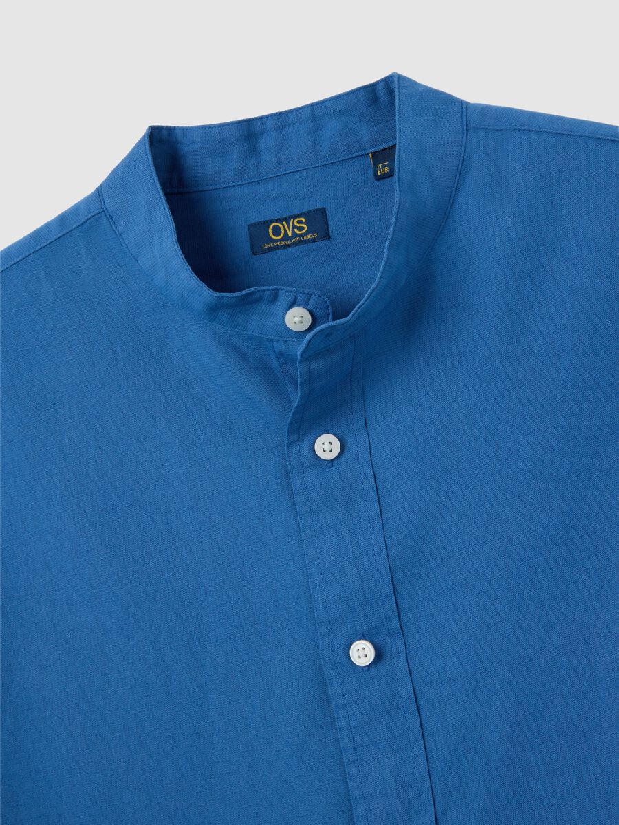 Men's blue shirt in cotton blend with regular-fit_5