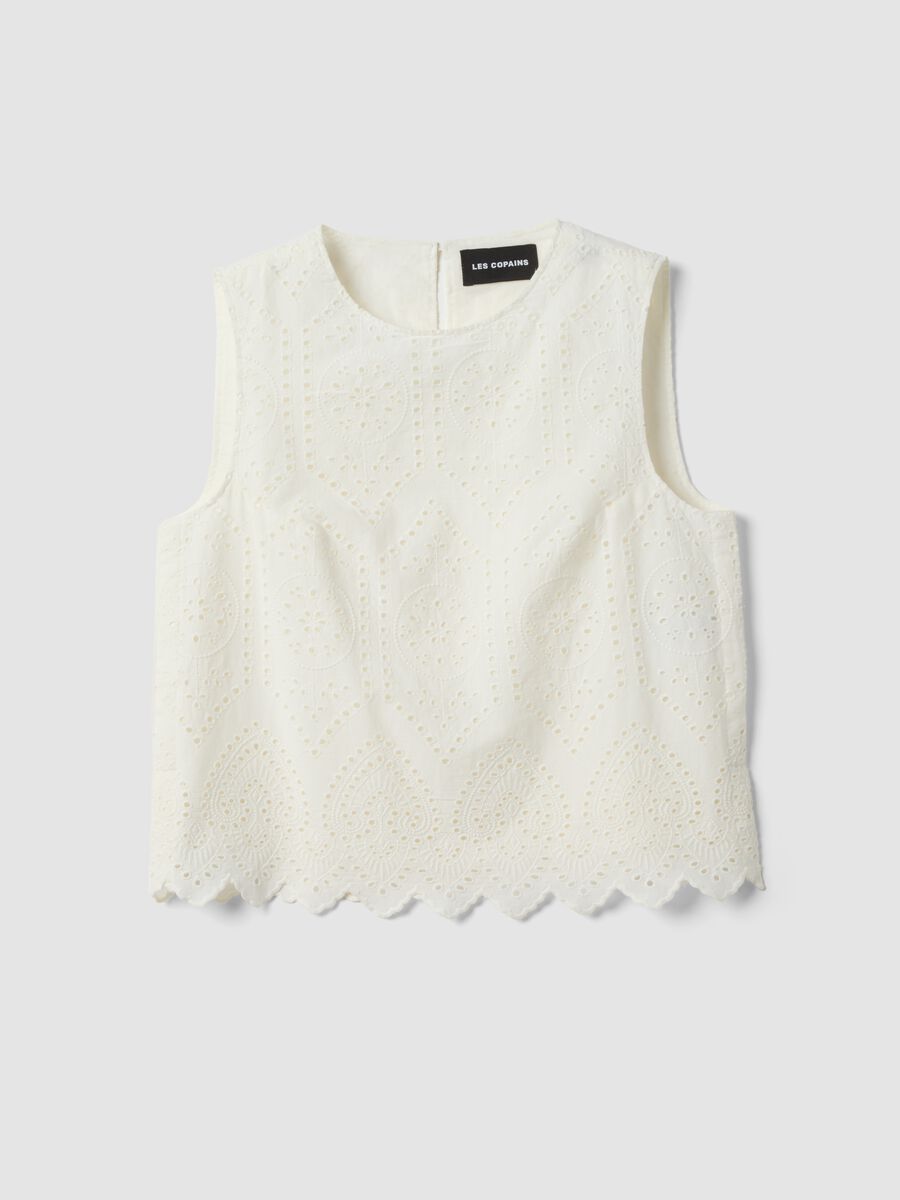 White pure cotton broderie anglaise blouse_4