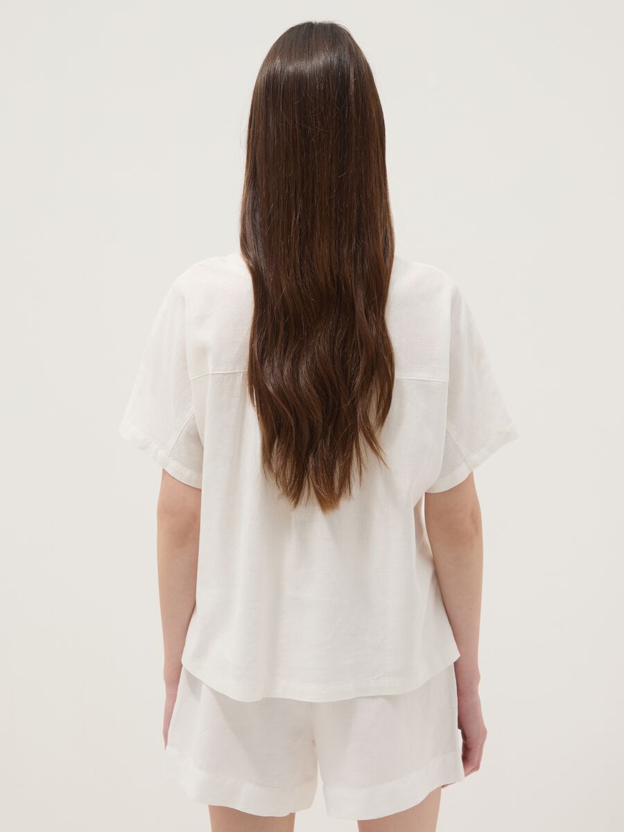White linen and viscose blend blouse, regular fit_3