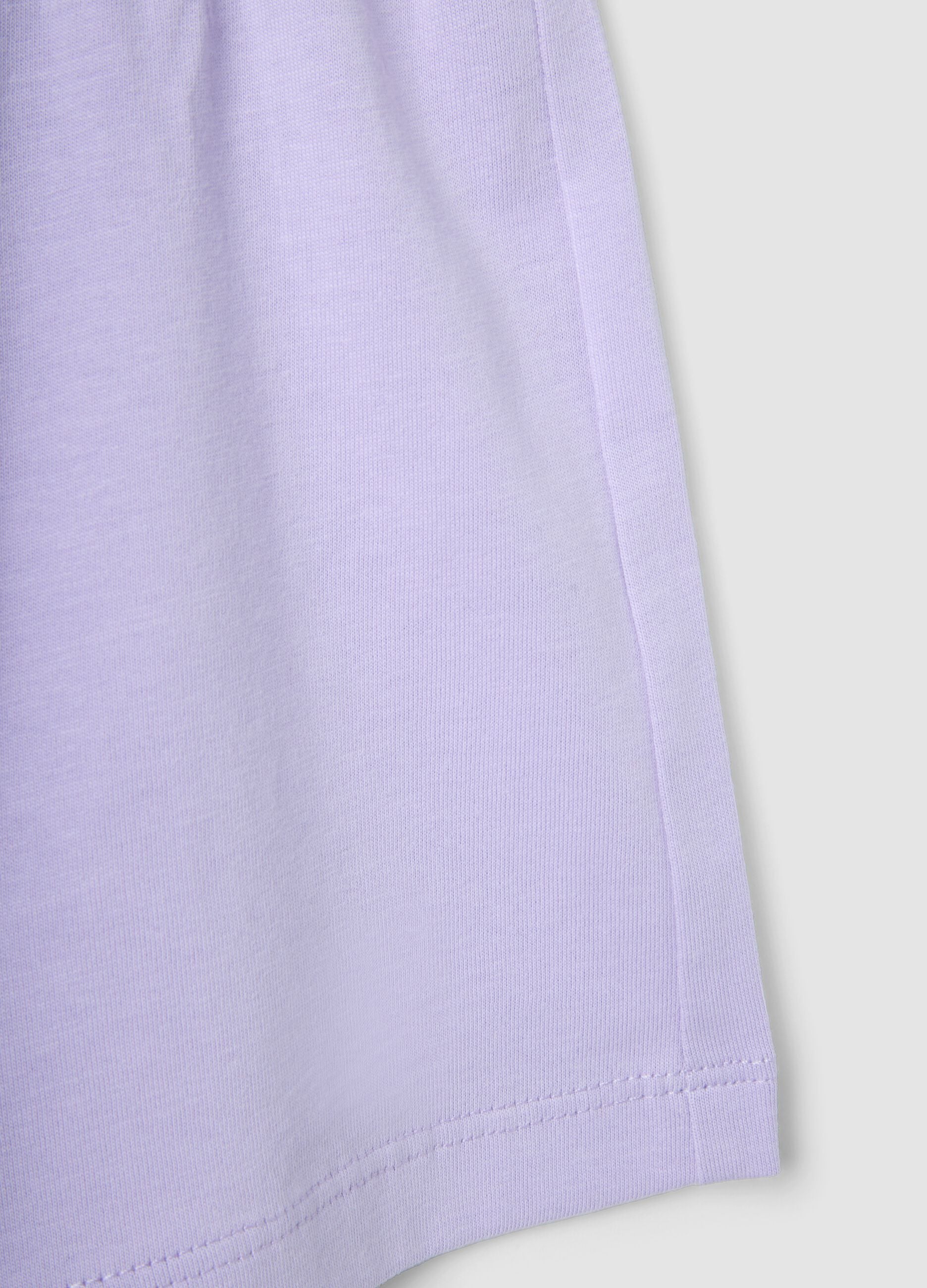 Girls' purple pure cotton shorts, regular fit