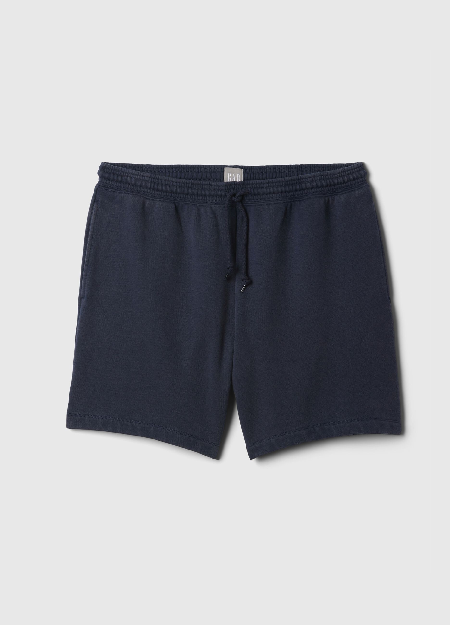 Bermuda joggers in fleece with drawstring