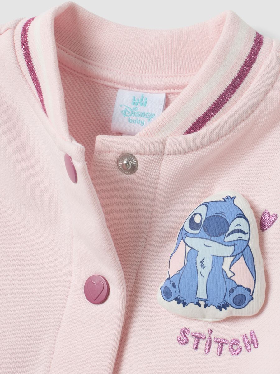 Felpa rosa in puro cotone con bottoni a pressione a tema Lilo & Stitch per bimba_2