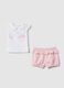 Multicolour pure cotton baby girl top and shorts set_0
