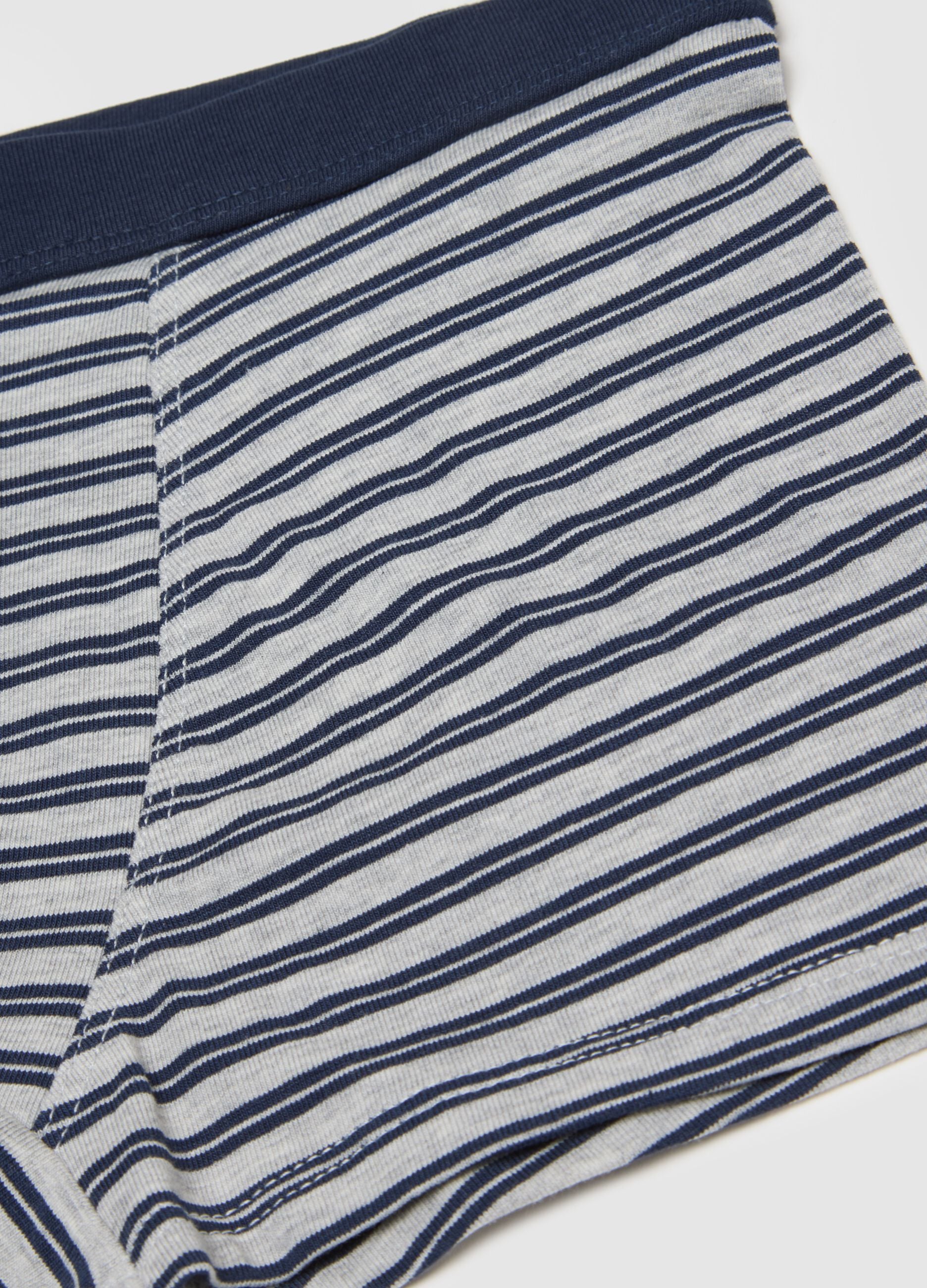 Boys' regular fit multicolour striped stretch cotton boxer shorts