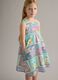 Multicolour pure cotton sleeveless dress for girls with flowers_2