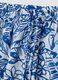 Blue and white organic cotton trousers with floral print_5