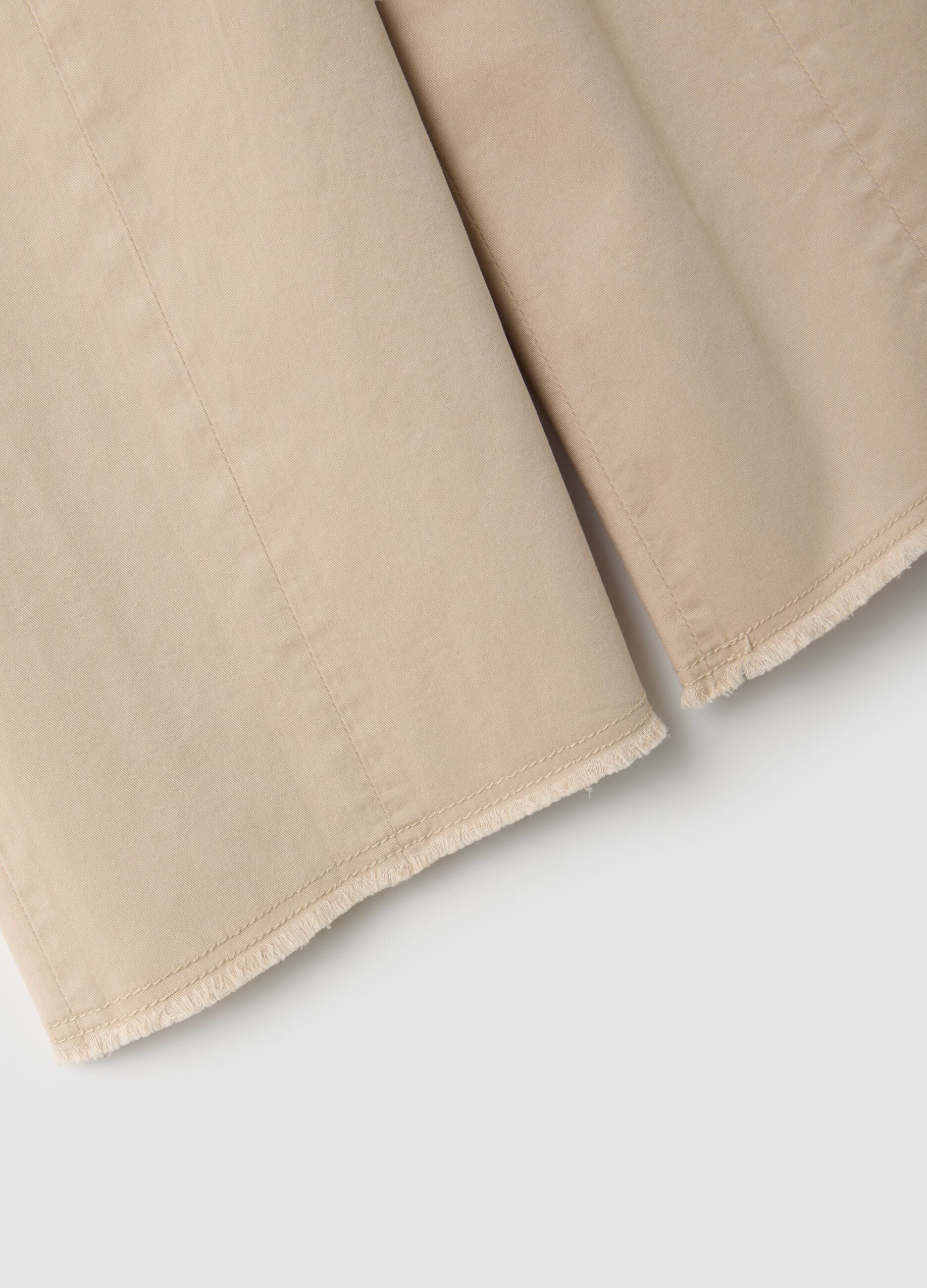 Girls' regular fit beige cotton culotte trousers