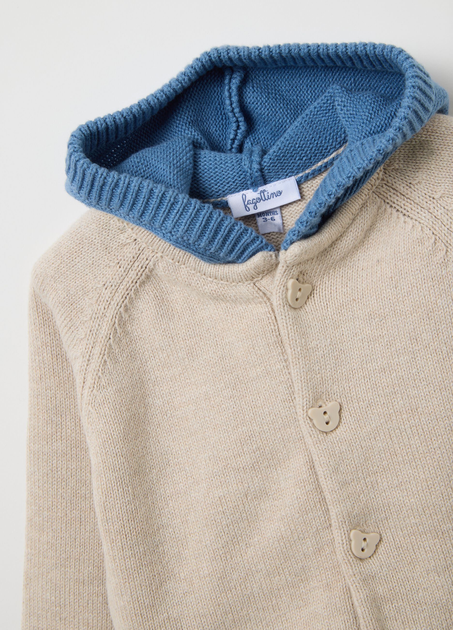 Baby jacket in pure multicoloured cotton regular fit