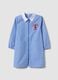 Blue gingham nursery apron with Spidey embroidery_0
