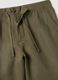 Green pure linen Bermuda shorts with elasticated waist_5
