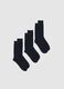 Three-pack elasticated blue cotton socks_0