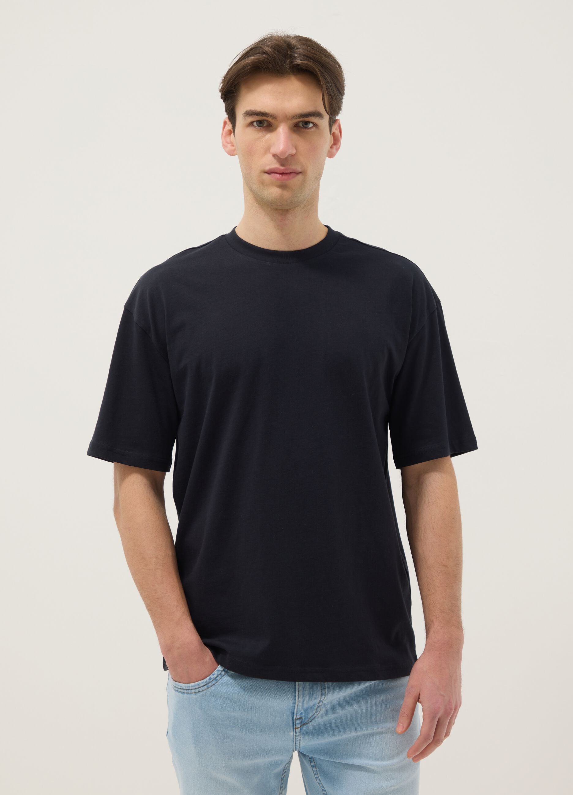 Black pure cotton t-shirt relaxed fit