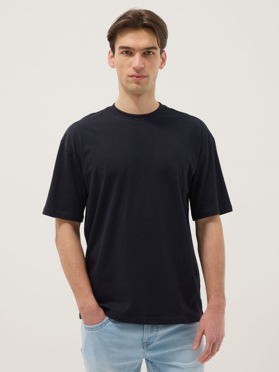Black pure cotton t-shirt relaxed fit_0