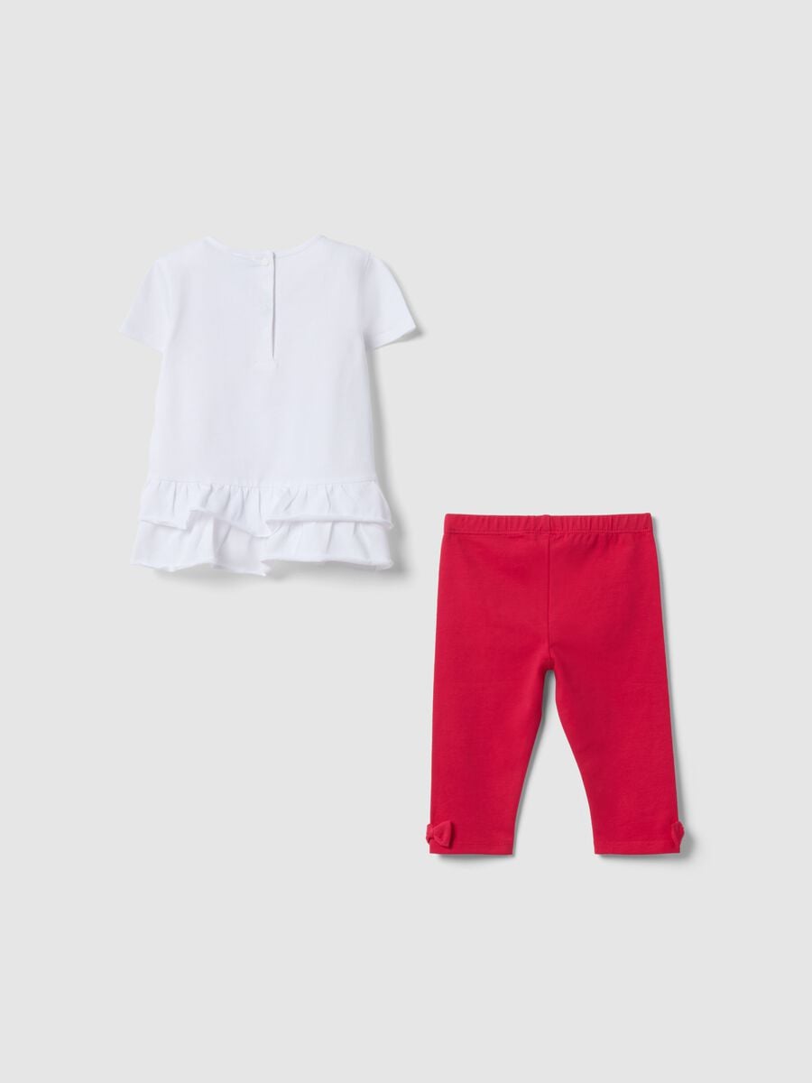 Disney Girls' Multicolour Stretch Cotton Top and Trousers Set_1