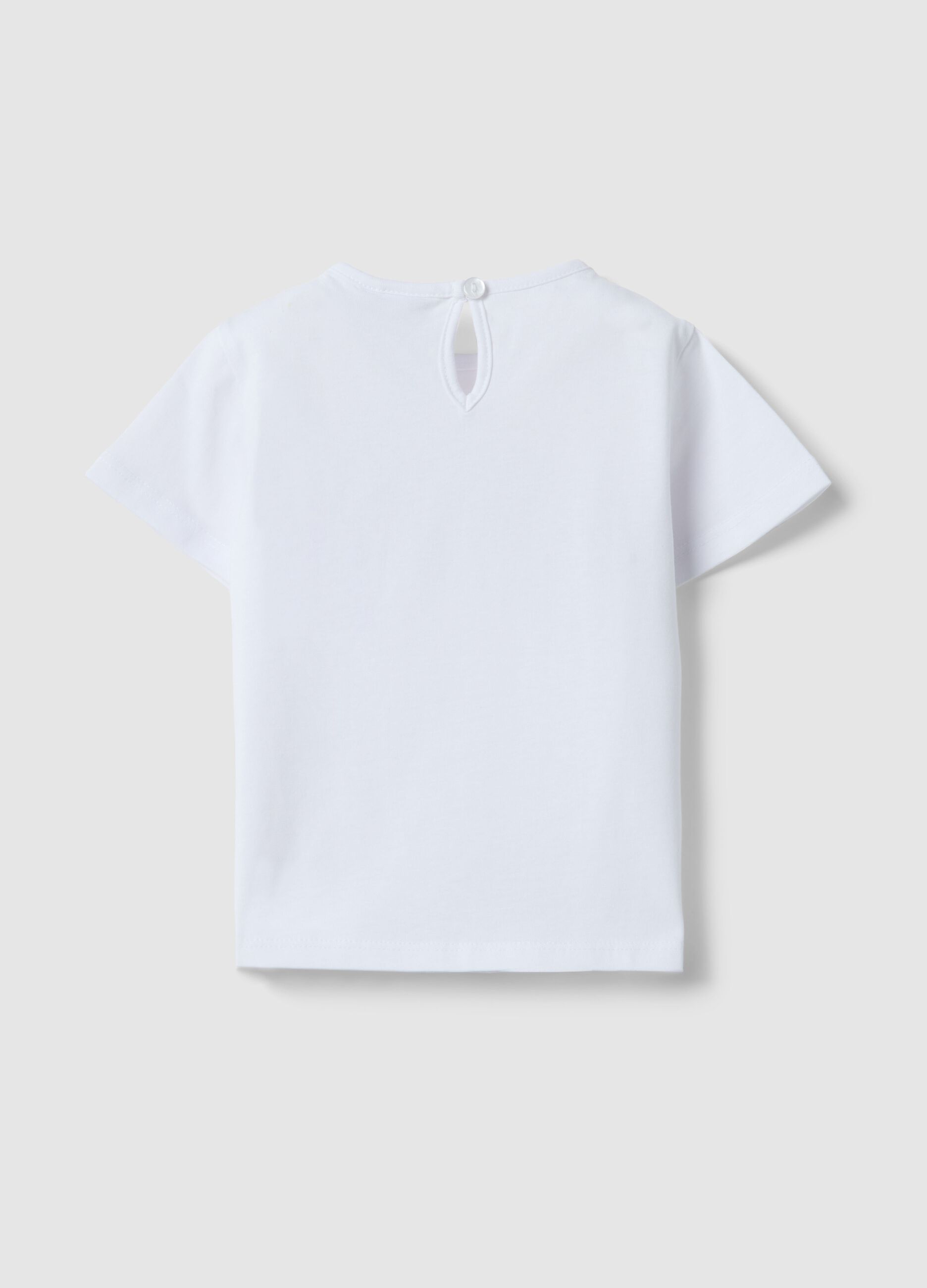 Regular fit pure cotton white t-shirt for girls with prints