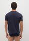 Blue pure organic cotton V-neck T-shirt_2