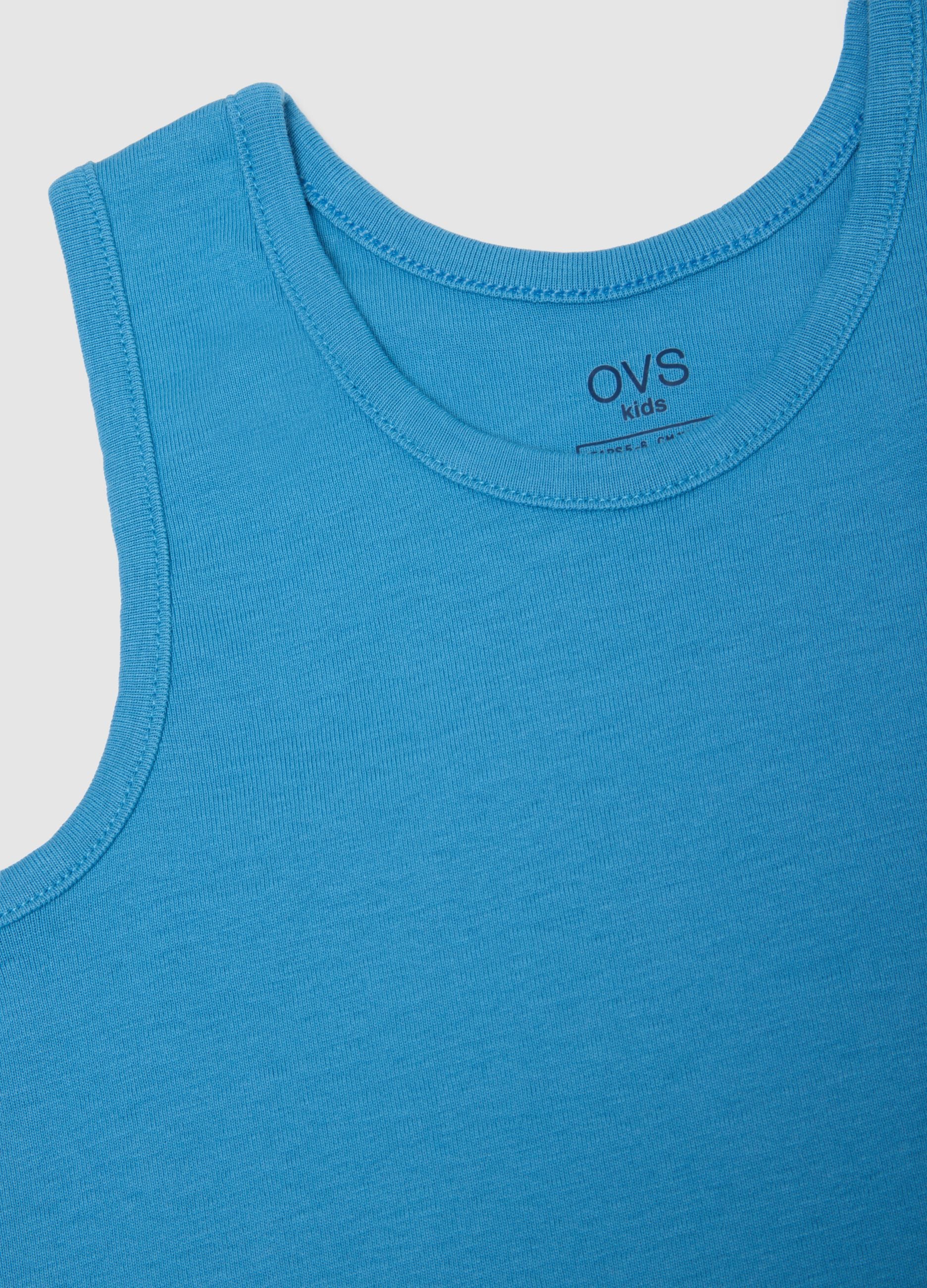 Two-pack kid's multicolour cotton vests, regular fit