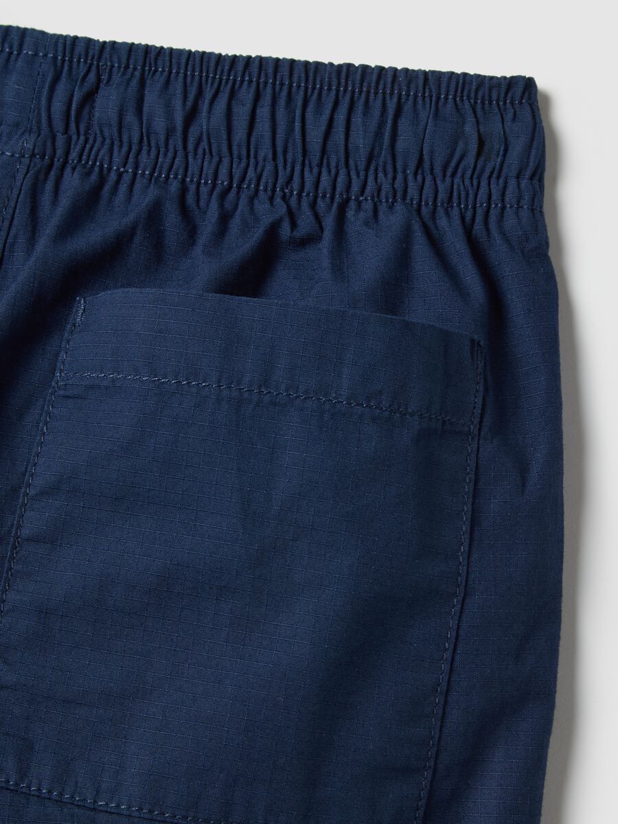 Children's Regular Fit Blue Cotton Jogger Trousers_3