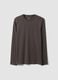 Grey long-sleeve crew-neck T-shirt in 100% organic cotton_0