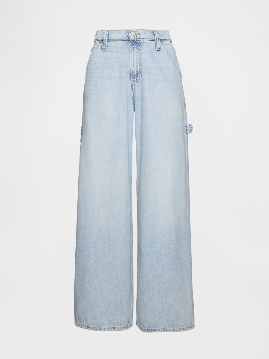 Wide Leg Jeans in Cotton and Lyocell Blend_4