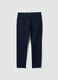 Green slim-fit stretch cotton dobby trousers_0