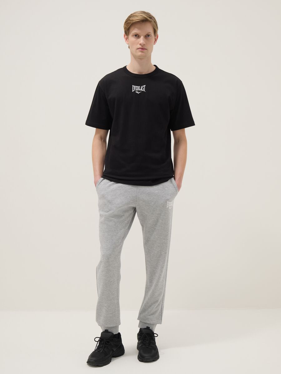 Grey cotton blend joggers regular fit with Everlast logo_0