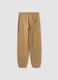 Beige regular-fit joggers in pure organic cotton for boys_1