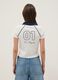 White pure cotton regular fit polo neck T-shirt with print_3
