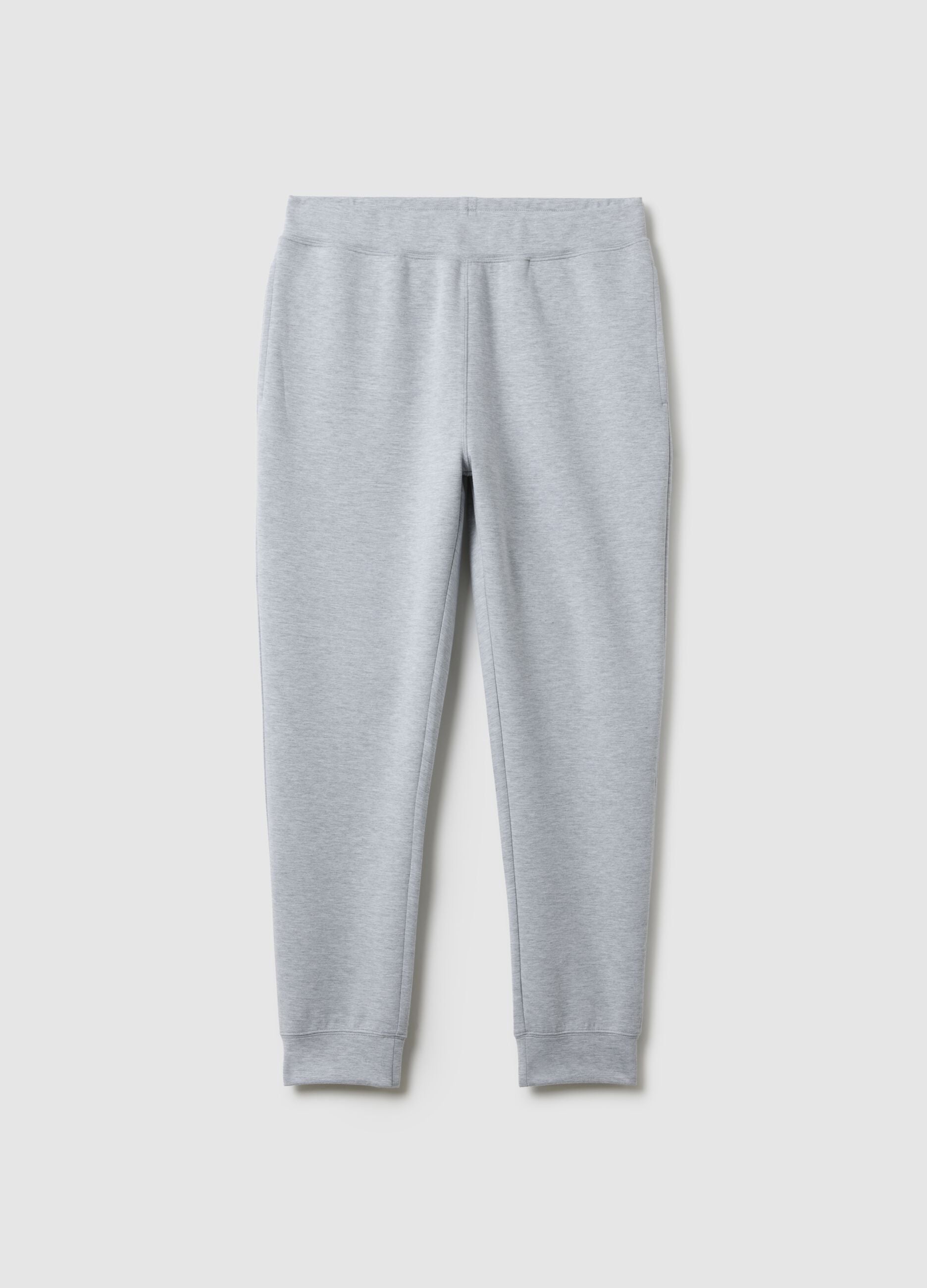 Grey Regular Fit Cotton Blend Jogger Trousers